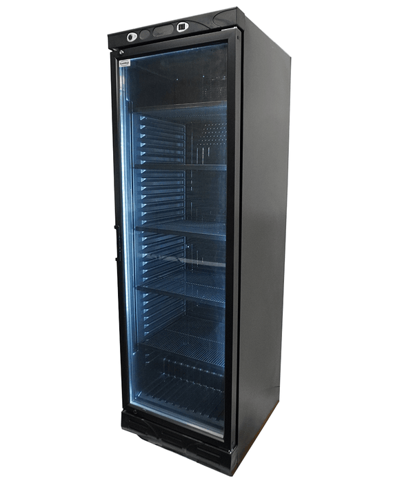 CombiSteel Kühlschrank 1 Glastür 382L Schwarz Keine Canopy