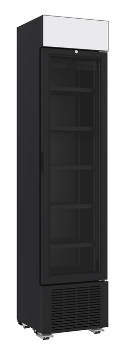 CombiSteel Kühlschrank 1 Glastür Schwarz 232L