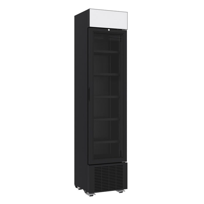 CombiSteel Kühlschrank 1 Glastür Schwarz 232L