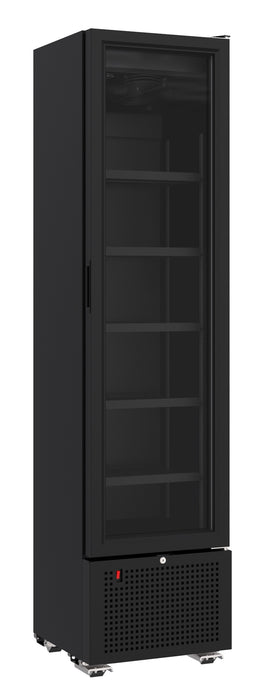 CombiSteel Kühlschrank 1 Glastür Schwarz 221L