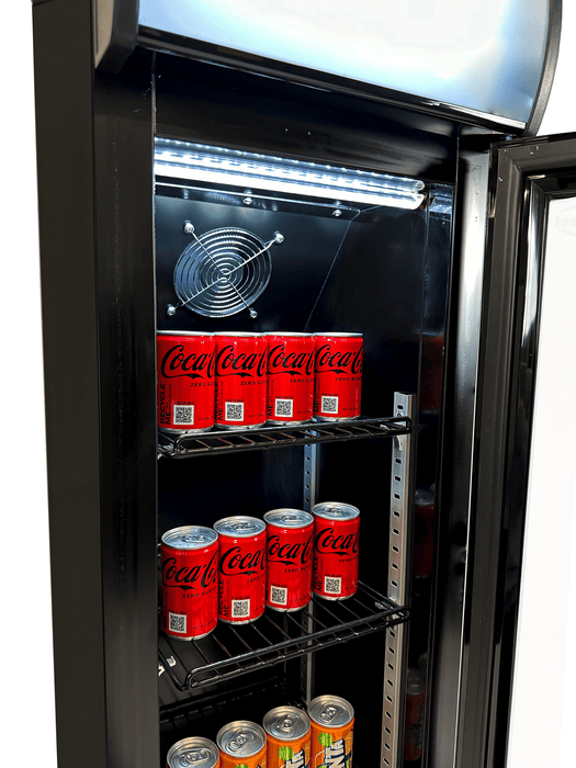 CombiSteel Kühlschrank Glastür Schmall Schwarz