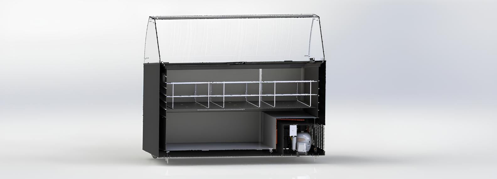 CombiSteel Speiseisvitrine Tenerife Schwarz 10 × 5 Ltr