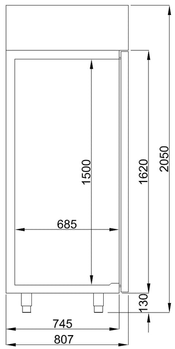 CombiSteel Kühlschrank Edelstahl Glastür Mono Block 1400 Ltr