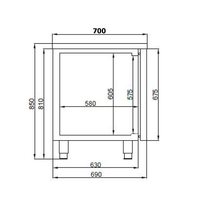CombiSteel 700 Kühltisch 3 Türen Exkl. Motor