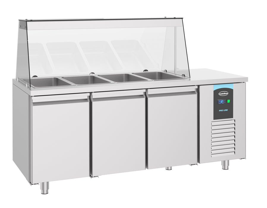 CombiSteel Saladette 3 Türen 4X 1/1Gn Behälter
