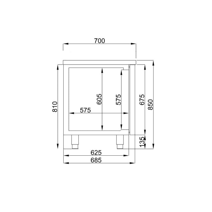 CombiSteel 700 Kühltisch 3 Türen | 7489.5165