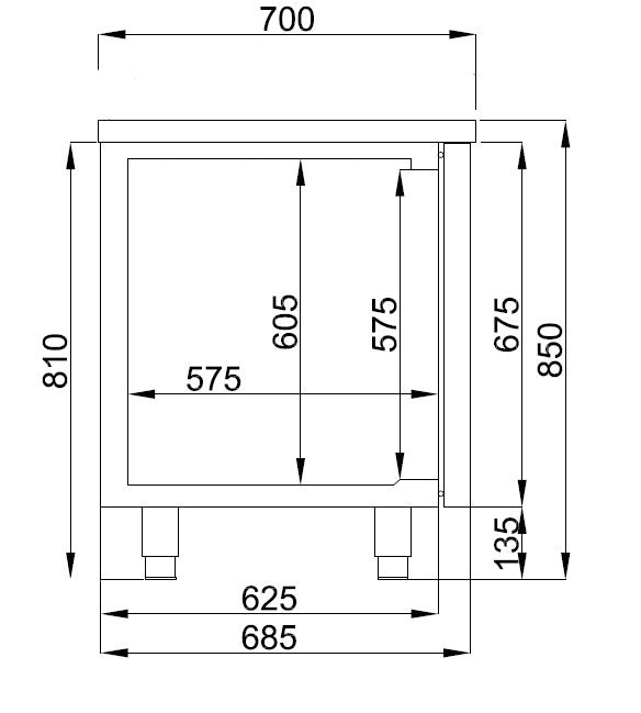 CombiSteel 700 Kühltisch 4 Türen | 7489.5167