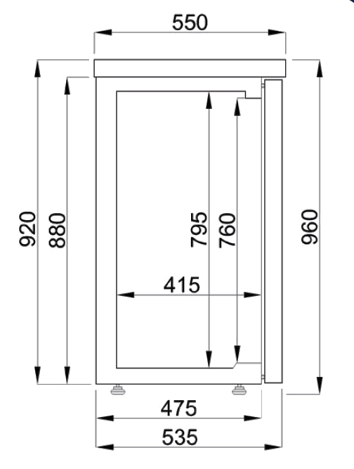 CombiSteel Barkühler Schwarz 2 Türen | 7489.5270