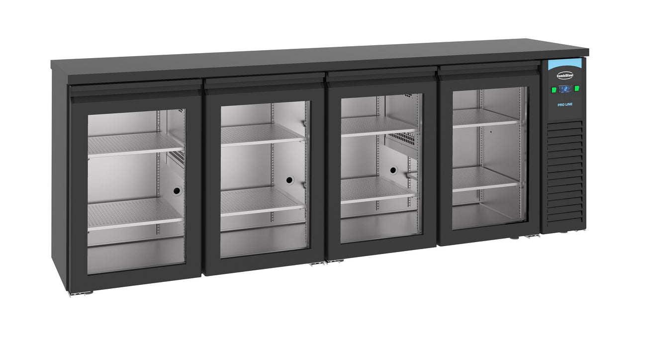 CombiSteel Barkühler Schwarz 4 Glastüren | 7489.5295