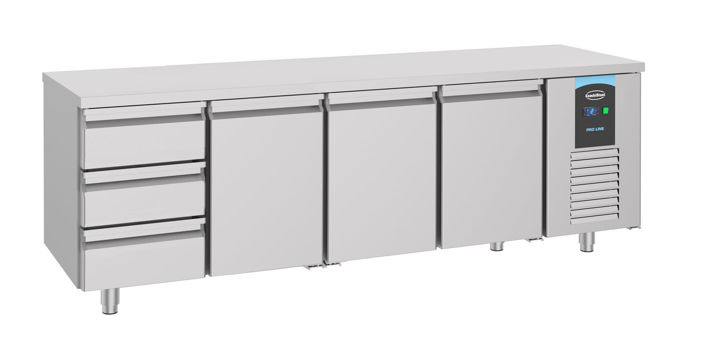 CombiSteel 700 Kühltisch 3 Türen 3 Schubladen Energy Line