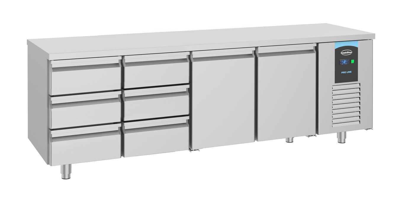 CombiSteel 700 Kühltisch 2 Türen 6 Schubladen Energy Line