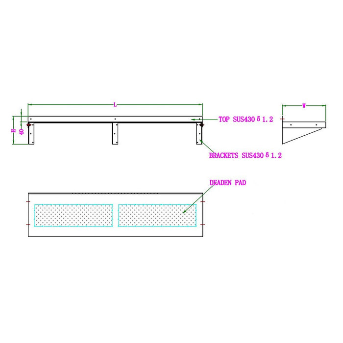 CombiSteel 300 Edelstahl Wandborde 1200 Inkl. Konsoles | 7490.0155