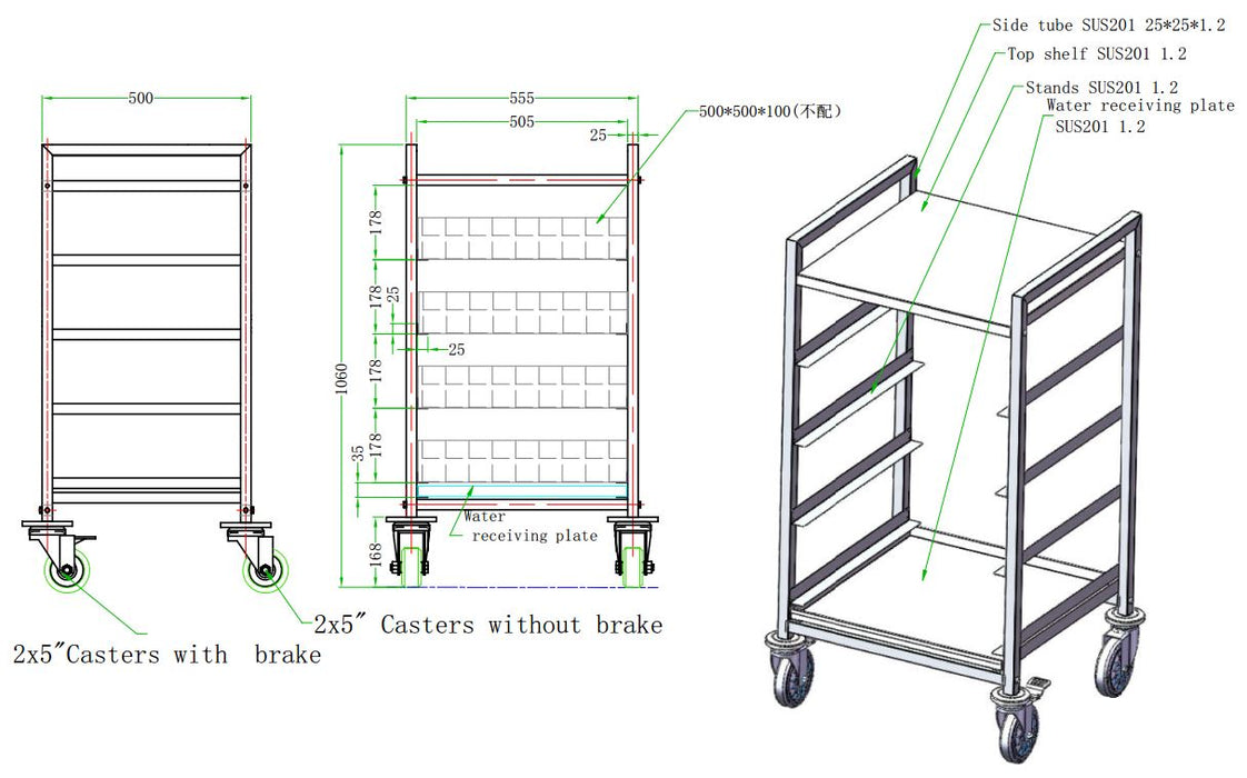 CombiSteel Geschirrkorbwagen 500 × 500 | 7490.0272