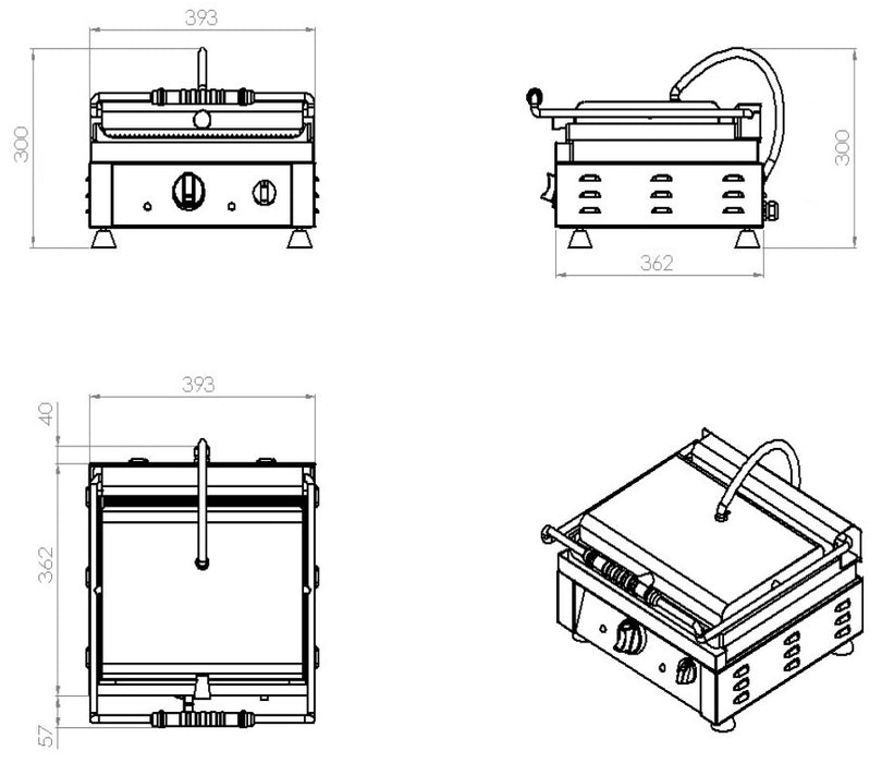 CombiSteel Kontaktgrill Gerillt | 7491.0005