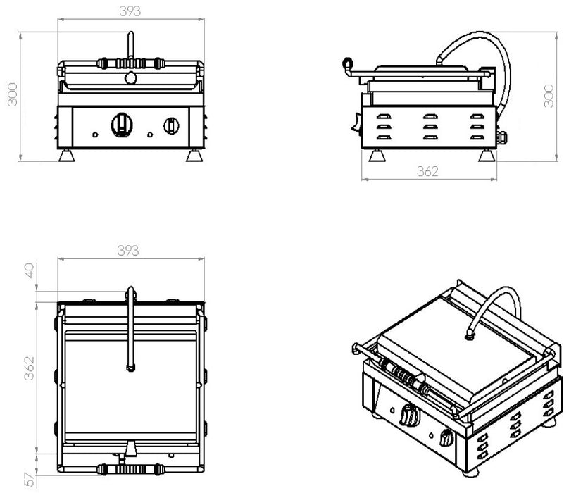 CombiSteel Kontaktgrill Glatt