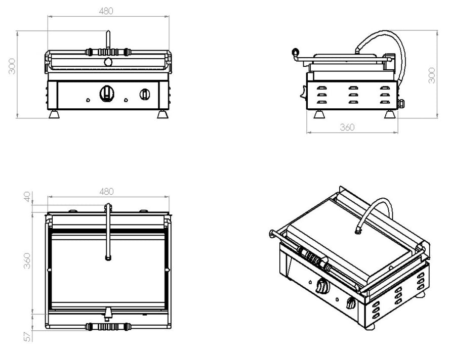 CombiSteel Kontaktgrill Gerillt | 7491.0020