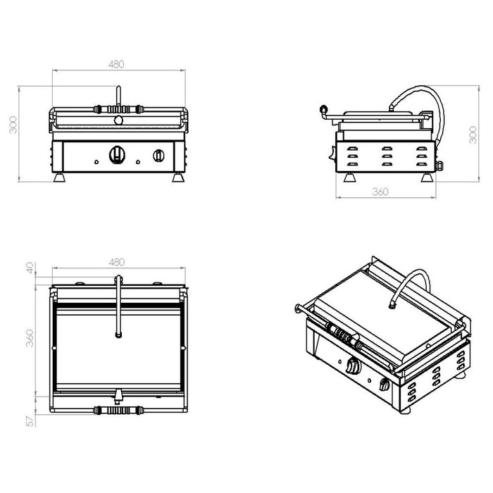 CombiSteel Kontaktgrill Gerillt | 7491.0020
