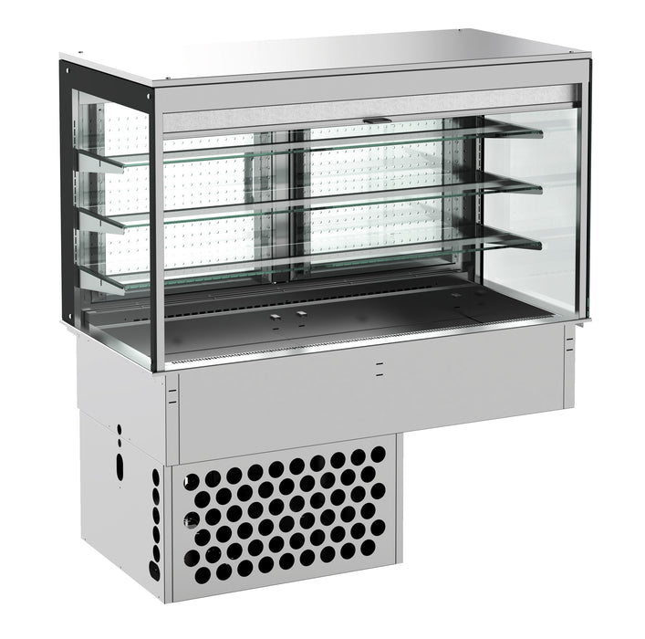 CombiSteel Einbaukühlvitrine Eckig – Mit Rollvorhang 3/1 GN