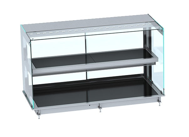 CombiSteel Einbauwärmevitrine Keramik Eckig - Schwarz 4/1