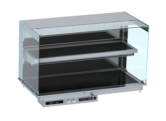 CombiSteel Einbau Wandmodell Wärmevitrine Keramik Eckig - Schwarz 4/1