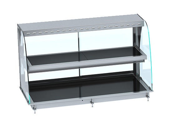 CombiSteel Einbauwärmevitrine Keramik Rund - Schwarz 4/1