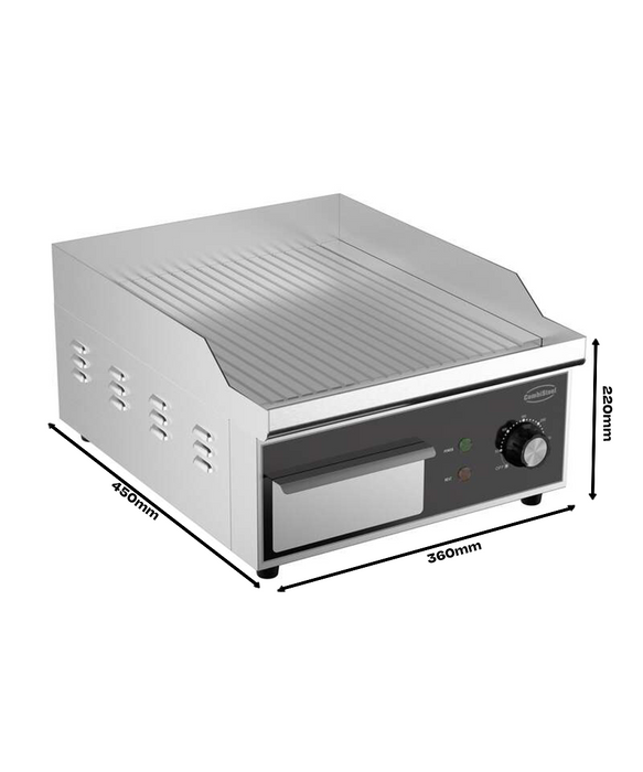 CombiSteel Elektro Grillplatte Gerillt
