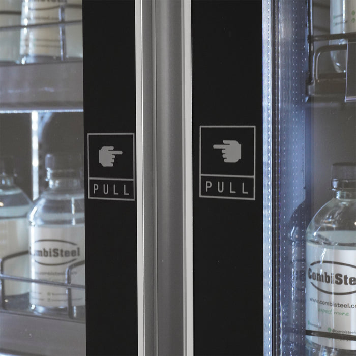 CombiSteel Kühlschrank 2 Glastüren Schwarz