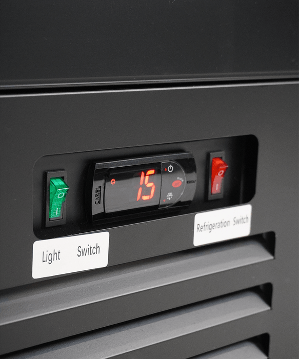 CombiSteel Kühlschrank 1 Glastür Schwarz Ceb-500R Bl