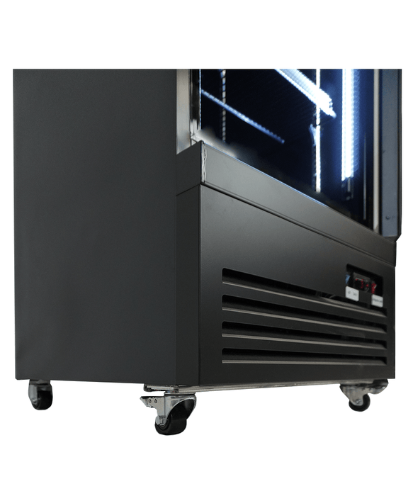 CombiSteel Kühlschrank 1 Glastür Schwarz Ceb-500R Bl