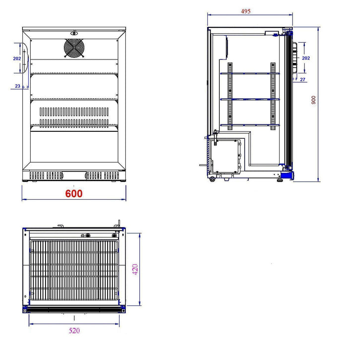 CombiSteel Barkühler Schwarz 1 Tür | 7527.0005