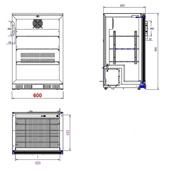 CombiSteel Barkühler Schwarz 1 Tür | 7527.0005
