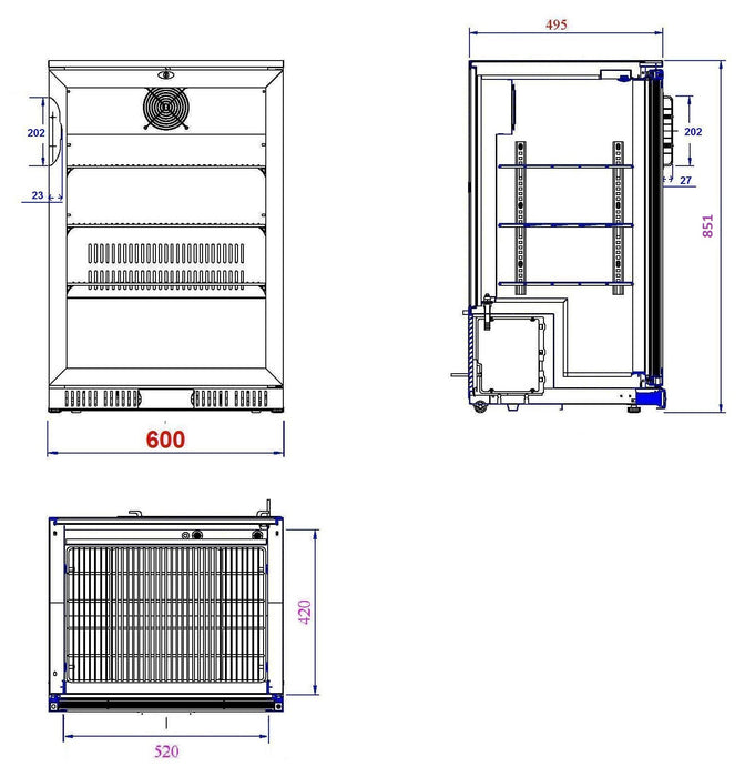 CombiSteel Barkühler Schwarz 1 Tür | 7527.0030