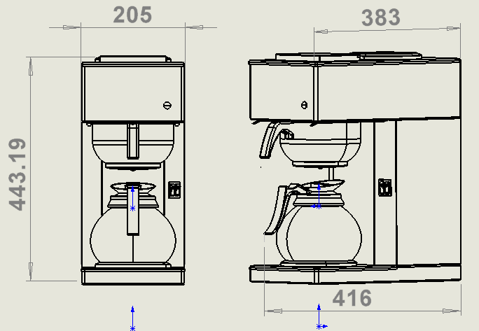 CombiSteel Kaffeemaschine Inkl. 1 Kaffeekanne Aus Glas 1.8L