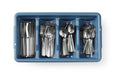 Besteck-Set mit Tablett, HENDI, Blau, 525x300x(H)95mm, Rechteckig
