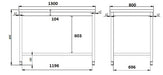 CombiSteel 800 Arbeitstisch Offenem Unterbau 1300