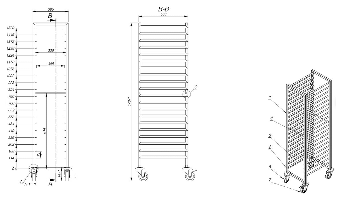 CombiSteel Abräumwagen 1/1Gn 20X