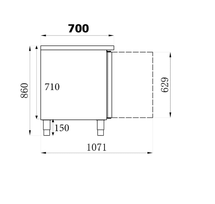 CombiSteel 700 Kühltisch 3 Türen | 7950.0082