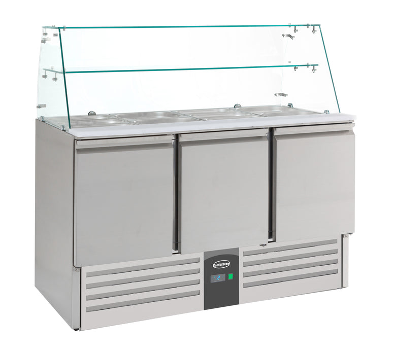 CombiSteel Gekühlte Saladette Mit Glas 3 Türen
