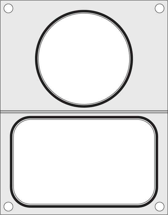 Matrize für Versiegelungsmaschine, HENDI, zwei Behälter (1x 178x113 mm, 1x ø115 mm)
