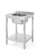 Waschtisch mit Ablage – verschraubt, Tiefe 600 mm, HENDI, Profi Line, Zentriert, 600x600x(H)850mm