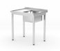 Waschtisch mit Ablage – verschraubt, Tiefe 600 mm, HENDI, Profi Line, Rechte Seite, 800x600x(H)850mm