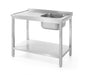 Waschtisch mit Ablage – verschraubt, Tiefe 600 mm, HENDI, Profi Line, Spüle rechts, 1000x600x(H)850mm