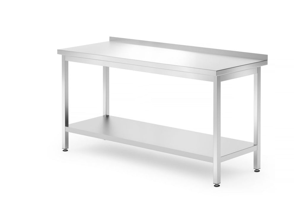 Wandtisch mit Ablage – verschraubt, Tiefe 700 mm, HENDI, Profi Line, 1600x700x(H)850mm