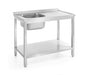 Waschtisch mit Ablage – verschraubt, Tiefe 700 mm, HENDI, Profi Line, Links, 1000x700x(H)850mm