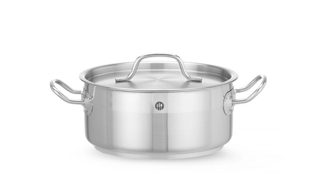 Kochtopf, niedrig - mit Deckel, HENDI, Profi Line, 2,8L, ⌀200x(H)90mm
