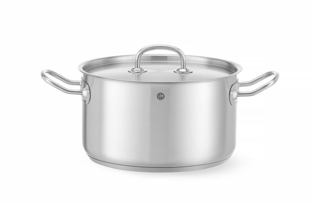 Kochtopf, mittel - mit Deckel, HENDI, Kitchen Line, 6L, ⌀240x(H)135mm
