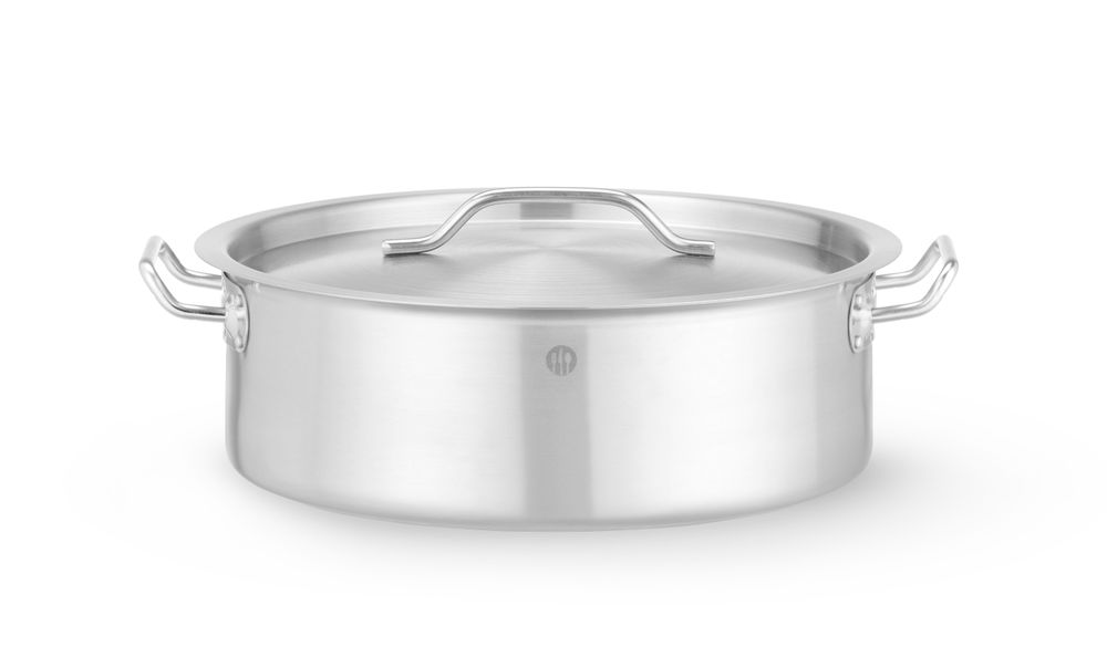 Kochtopf, niedrig - mit Deckel, HENDI, 8,5L, ⌀320x(H)110mm, Rund