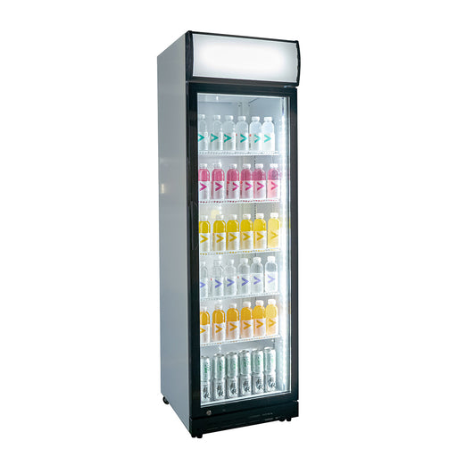 Stalgast Glastür-Kühlschrank mit Werbedisplay, eine Flügeltür, 577x605x1978 (BxTxH) - ELB Gastro