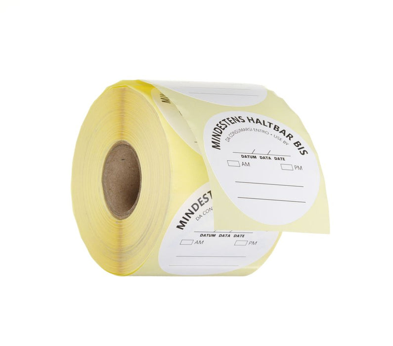 Lebensmittelsicherheit-Aufkleber, mehrfach verwendbar, leicht entfernbar, „VERWENDEN VOR“ , HENDI, Weiß, 500 Stk., ⌀50mm