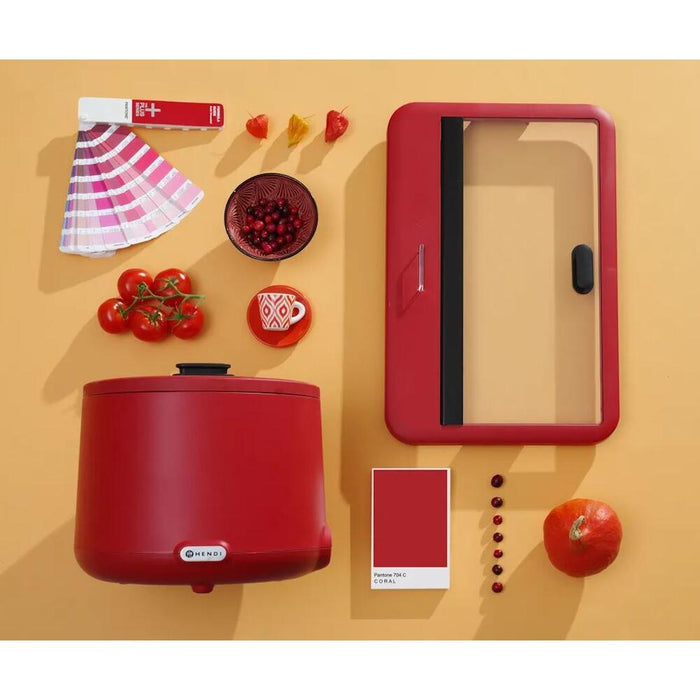 Suppenkessel UNIQ, HENDI, designed by Robert Bronwasser, 8L, Rot, 230V/500W, ⌀365x(H)325mm